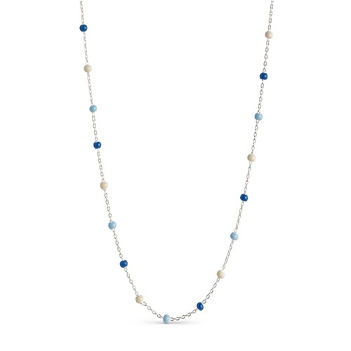 Enamel, Lola Halskæde, Blå Mix, Sølv, 38 + 2 +2 cm